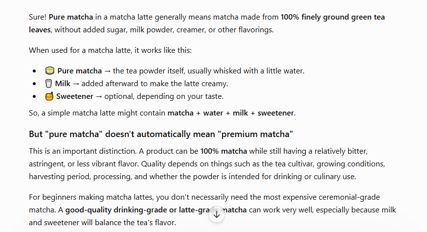 Detailed Prompt Examples for More Accurate and Relevant AI Responses 3 definition of matcha