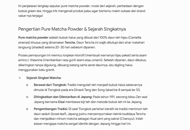 tentang matcha