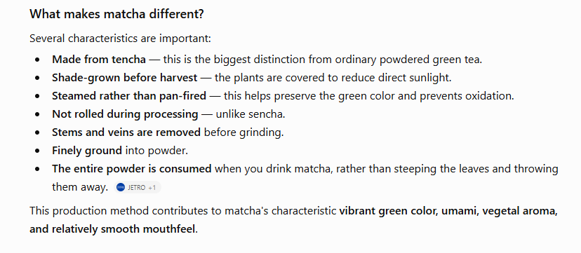 Detailed Prompt Examples for More Accurate and Relevant AI Responses 7 what about matcha