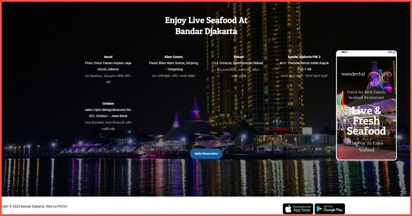 Bandar Djakarta footer & mobile