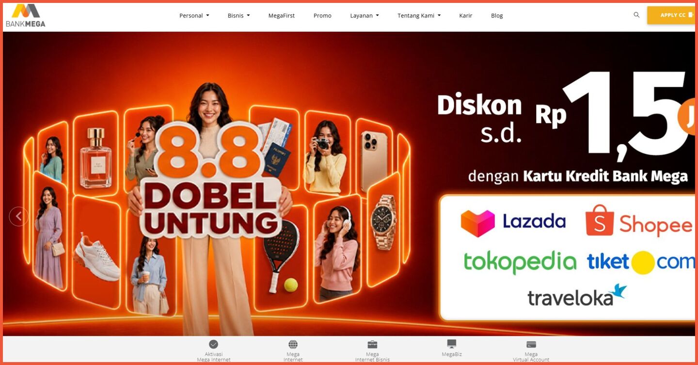 Contoh website WordPress blog bank mega