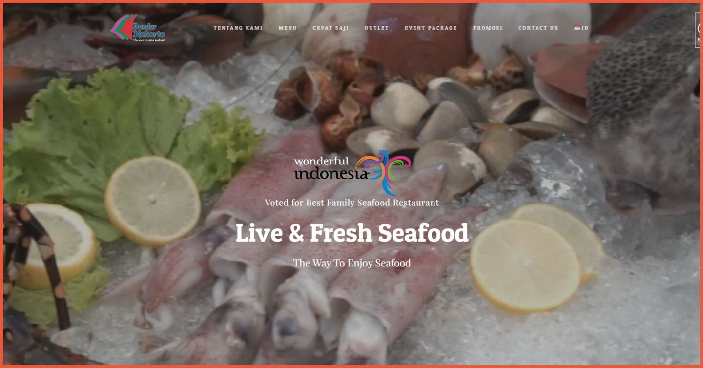 Contoh website makanan dan restoran