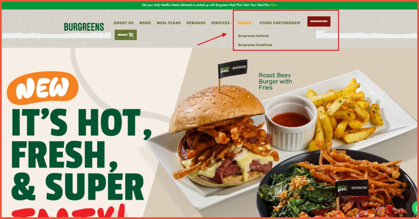 integrasi alur order Burgreens