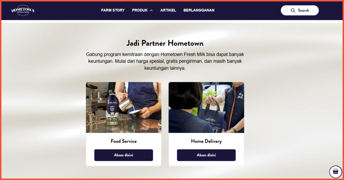Hometown Dairy halaman kemitraan