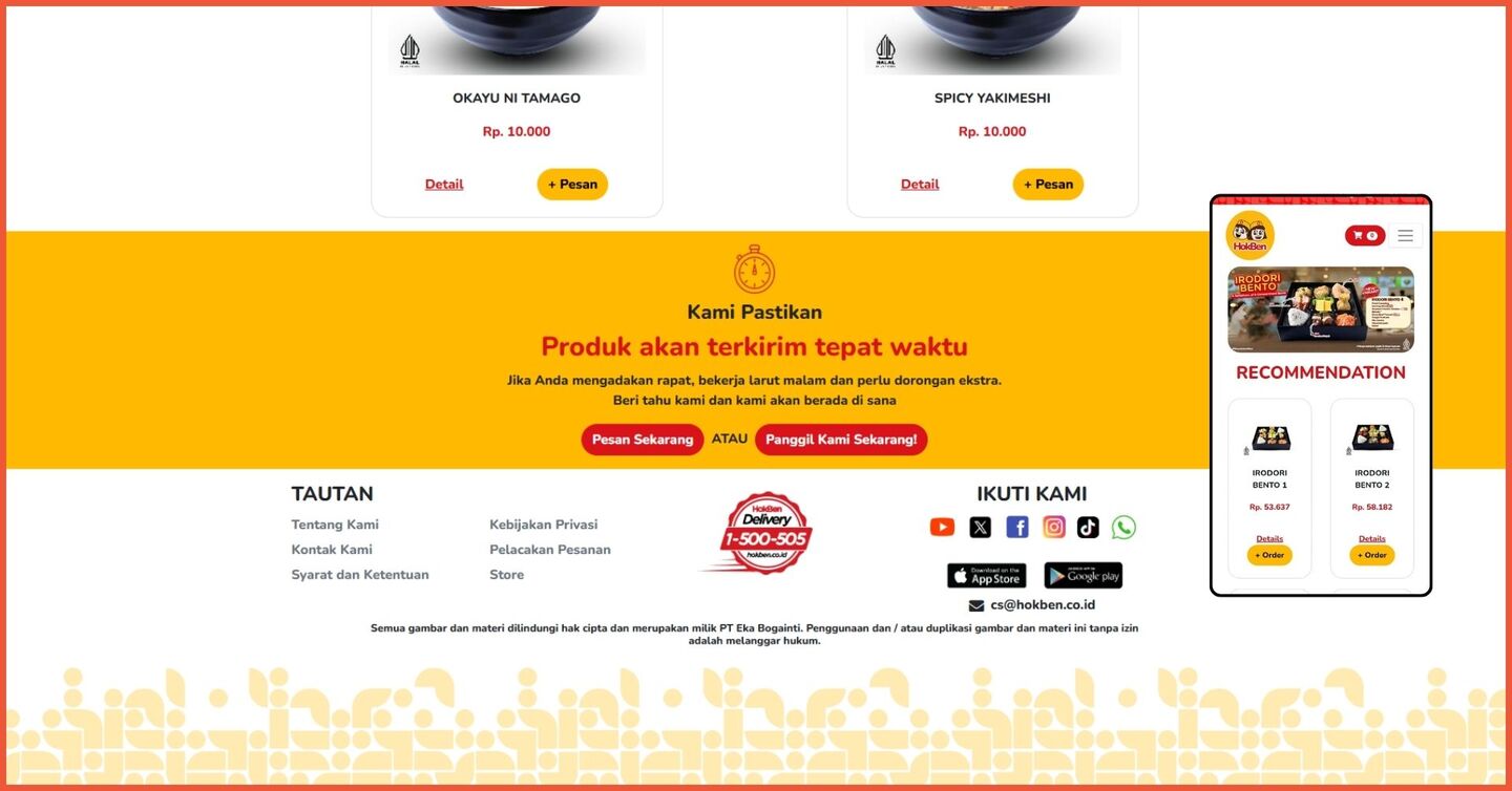 Contoh website makanan dan restoran