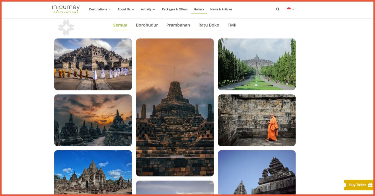 Contoh website WordPress InJourney Destination