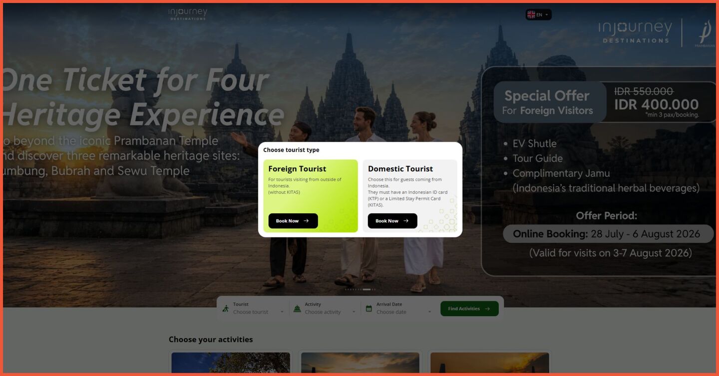 Contoh website WordPress InJourney Destination