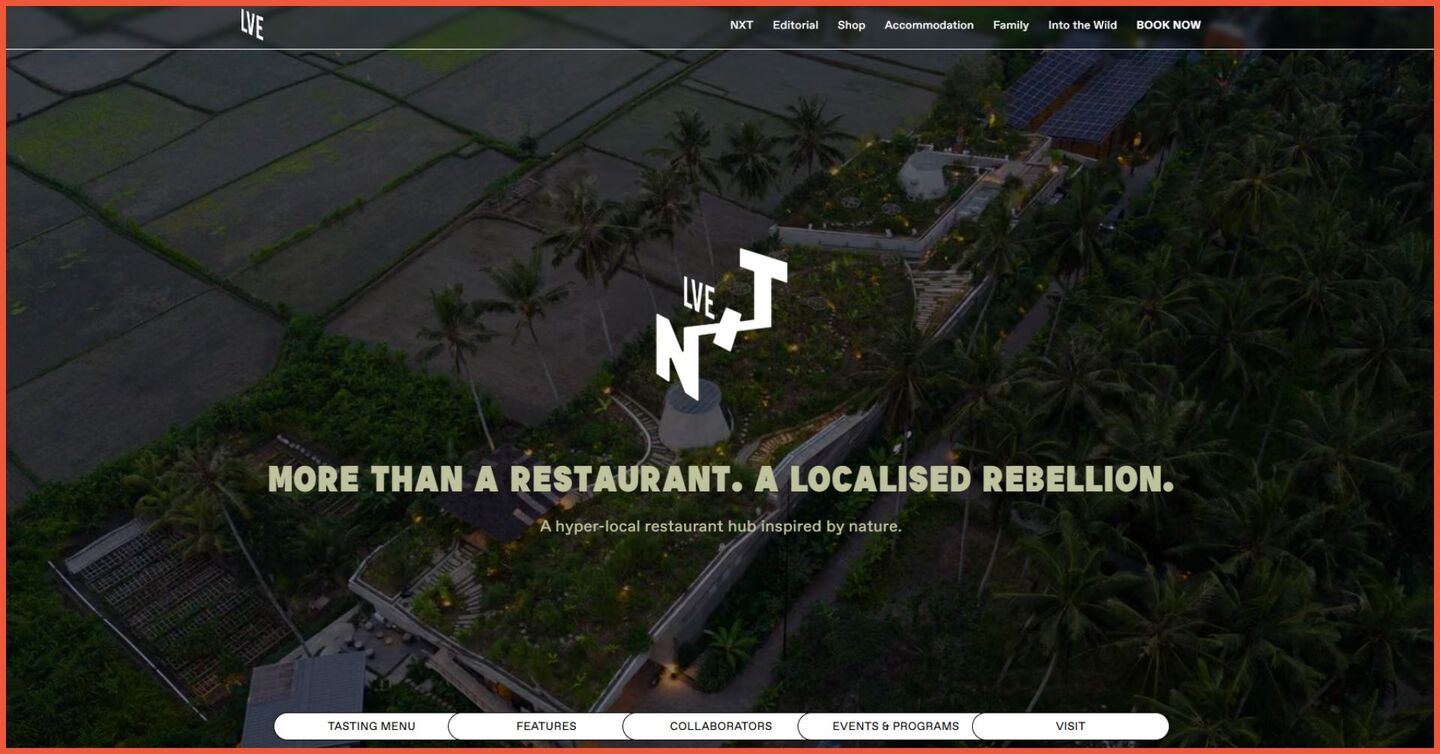 Contoh website makanan dan restoran
