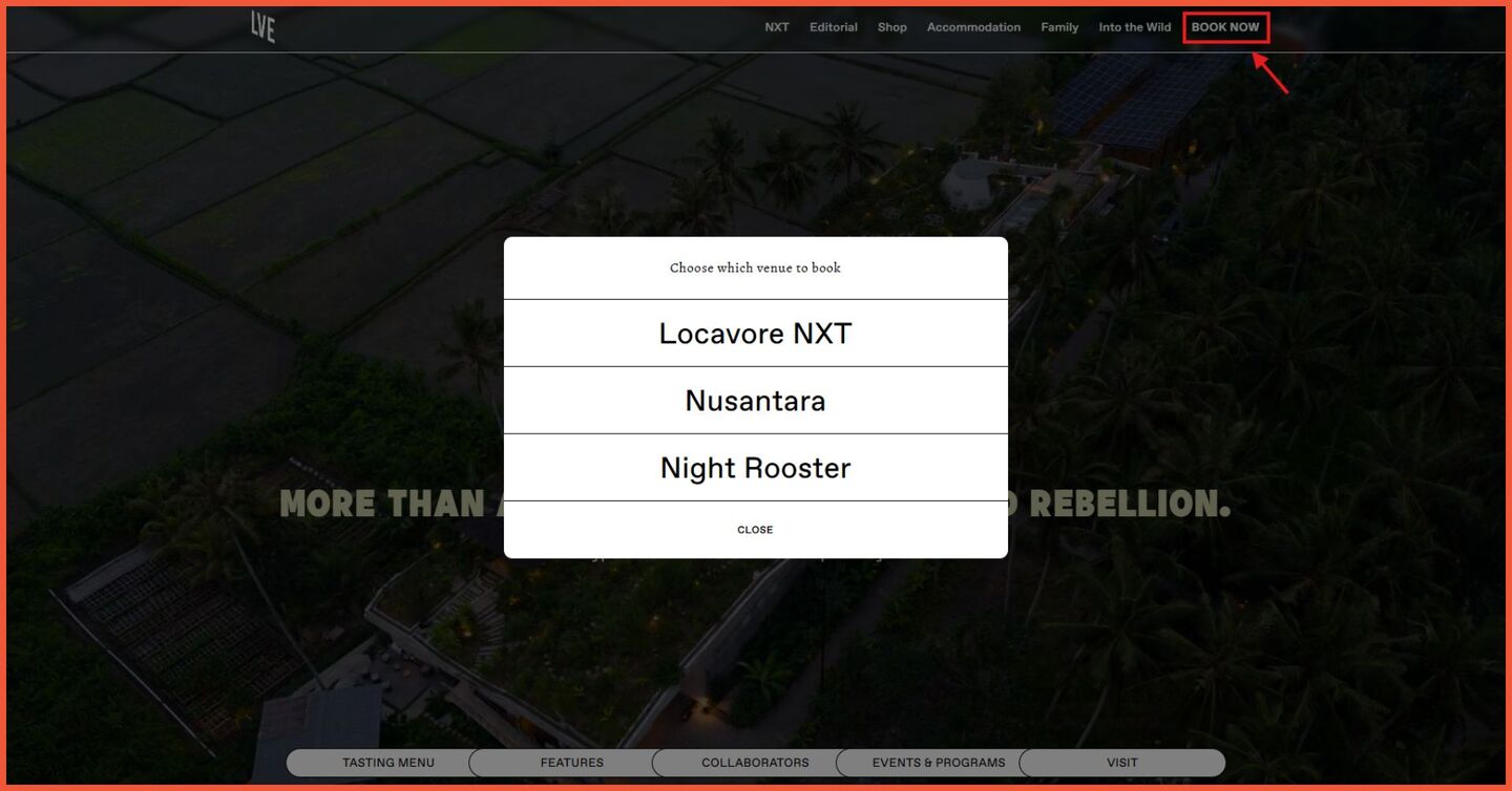 contoh website makanan dan restoran