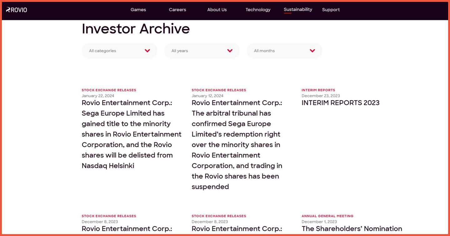 Contoh website WordPress Rovio
