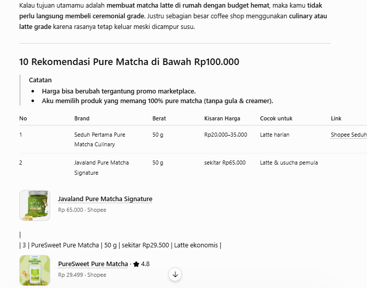daftar matcha asli