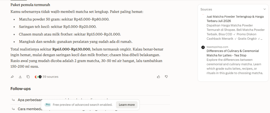 deskripsi tentang pure matcha